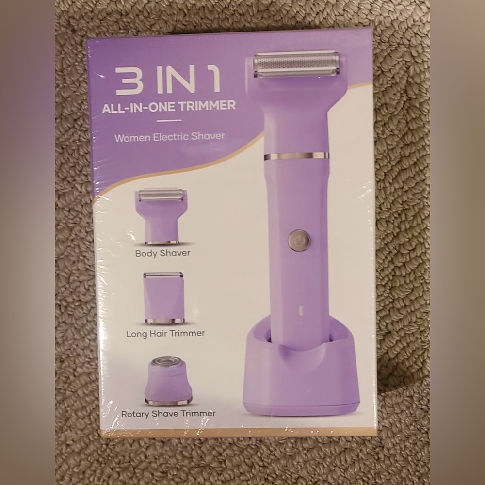 Purple 3-in-1 Electric Shaver for Women
